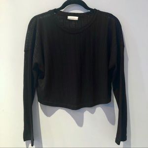 Black Cropped Long Sleeve Tee